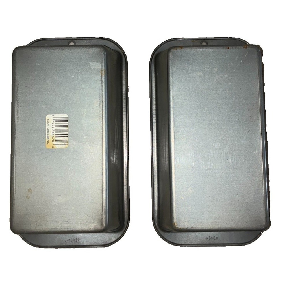 Large Loaf Pan Bread Baking Non-stick 9.25 x 5.25 x 2.25 Set Of 2 Gray Steel